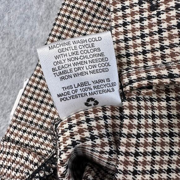 Hippie Rose Trouser Pants Brown Black Plaid Womens S High-Rise Wide Leg Pleated - Picture 9 of 13